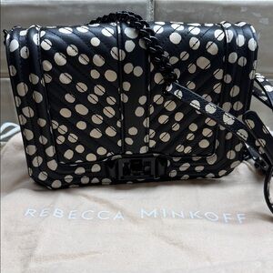Rebecca Minkoff Black and Cream Crossbody Bag